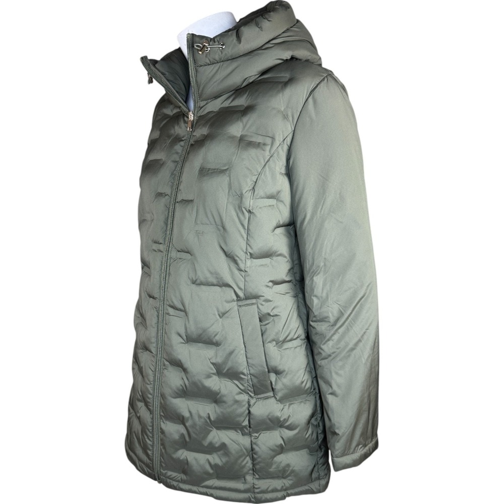 Susan Graver Heat Press Mixed Media Jacket with Hood Olive X-Small NWT - Picture 5 of 15